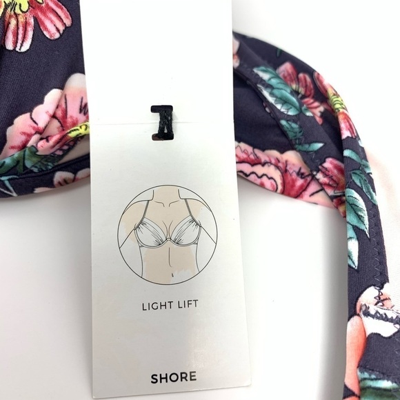 Shade & Shore Floral Jewel Embellish Underwire Light Lift Bikini Top 34 D NWT - Picture 6 of 11